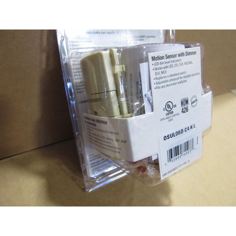 Eaton OSUL06D-C4-K-L Motion Sensor With Dimmer Automatically Turns Lights Off