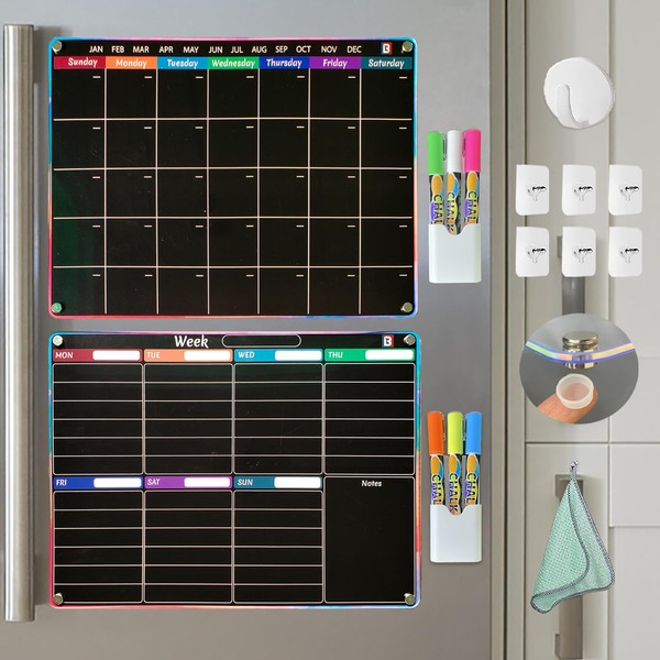 Lambock Black Fridge Calendar - Acrylic calendar for fridge -