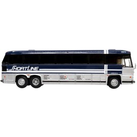 1980 MCI MC-9 Crusader II Intercity Coach Bus New York Express Short Line Bus Company 1/87 (HO) Diecast Model by Iconic Replicas 87-0328