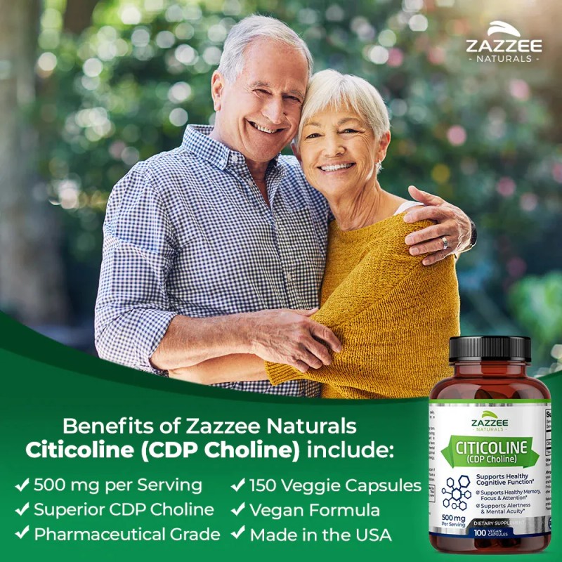 Zazzee Naturals® Citicoline Cdp Choline 500mg 100 Cápsulas | Suplemento