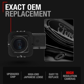 Rear View Backup Camera - Compatible with 2013-2015 Ford Edge - Reverse Park Assist Camera - OEM ET4Z-19G490-A, DT4Z-19G490-A, DT4Z-19G490-B, 590-415