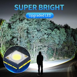 Unaikoo Rechargeable Flashlight High Lumens - 10000LM Powerful Tactical Flashlights with 4 Modes Zoomable LED Flashlight Waterproof Brightest Flash Light for Emergencies Camping Hiking Outdoor C1