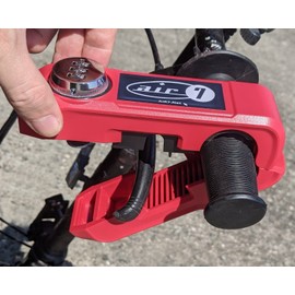 Bike Lock, Adjustable, Handlebar, Lever Lock, Pinch Lock, Easy Operation, Anti-Theft, Security, Dial Type, Bicycle, Moped, Scooter (Red)