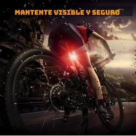 RUAKIVA 2 PCS Luces Traseras de Ciclismo,Luz Trasera de Bicicleta,Foco para Bicicleta Recargable por USB,Luz Trasera para Correr, Pasear Perros,Andar en Bicicleta,4 Opciones de Modo de Luz