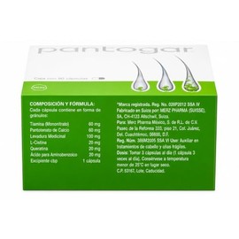 Pantogar | Suplemento Anticaída para Cabello y Fortalecimiento de Uñas | Cistina, Biotina, Vitamina B, Queratina | Hombre y Mujer | 90 Capsulas