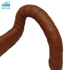 morytrade Bar Tape Road Bike Grip Tape Cross Bike Grip Perforated Bar End (Brown)