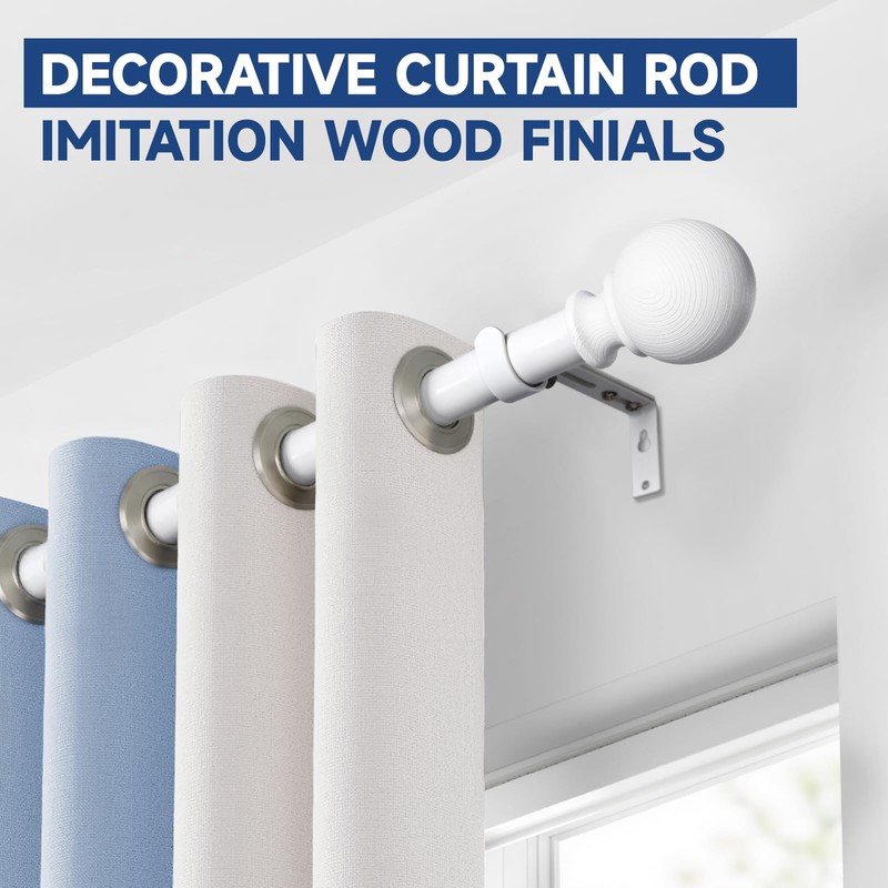 BRIOFOX White Curtain Rods for Windows 72 to 144 Inch(6-12ft)