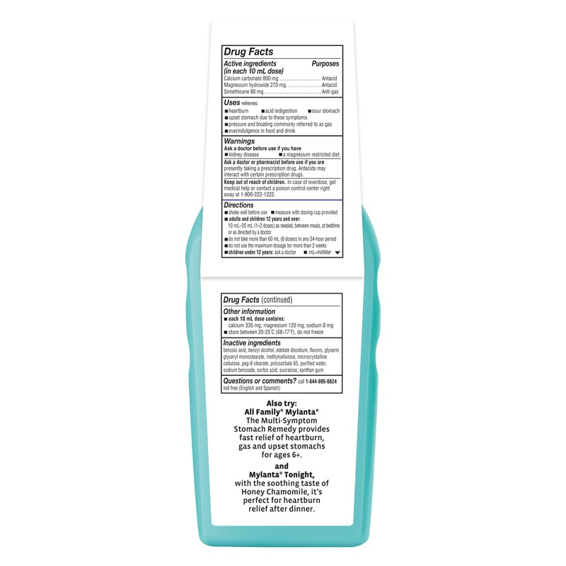Mylanta Heartburn and Gas Relief, Liquid Antacid, Vanilla Caramel Flavor,