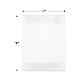 5x7 Clear Acrylic Wall Mounted Sign Holders, Vertical Wall Sign Document Memo Holder with Adhesive Tape for Home, Business, Office (Pack of 6)