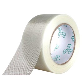Supertool Fiberglass Reinforced Tape, 20mm x 50m Strong Transparent Filament Strapping Tape Heavy Duty Sealing Tape for Packing, Fixing and Repairing