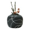 Creative Co-Op Hand-Painted Terra-Cotta, Black & White Vase