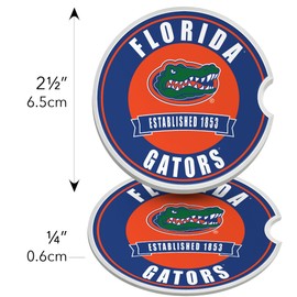 Fan Creations - Juego de 2 posavasos de coche de la Universidad de Florida | Posavasos extraíbles de piedra de cerámica absorbentes, regalo ideal para estudiantes, ex alumnos y fanáticos de todos los