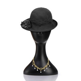 Acshio Professional Plastic Mannequin Head, Model Wig Head Stand with Neck for Women Men, Styling Making Display Holder with Jack for Hat, Mask, Headdress, Necklace, Black