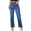 Sidefeel Women's Straight Leg Dad Jeans Stretchy Tummy Control Wide