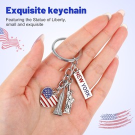 ABOOFAN American Flag Keychains Statue of Liberty Key Ring National Day Key Holder July 4th National Day Women Men Kid Car Pendant Decoration Key Chains for Car Keys Woman Aldult New York
