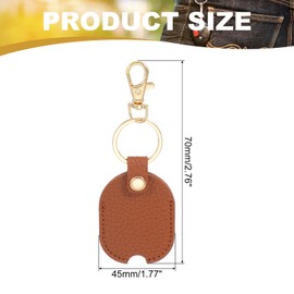PATIKIL Leather Key Sleeve, Broken Car Key Loop Replacement Auto Key Cover Protector with Clasp for Women Men, Brown