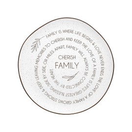 Pavilion Gift Company - Cherished Family - 10.5" Serving Tray Platter Plate Thanksgiving Fall Serveware Friendship Family