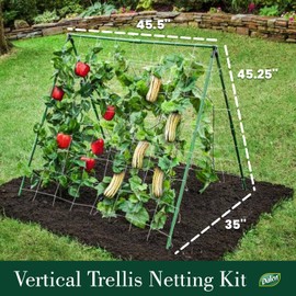 Dalen Trellis Netting Kit for Vertical Gardening – Heavy Duty Material – Tangle Free Nylon - 6" Mesh - 5/8 in Pole Structure