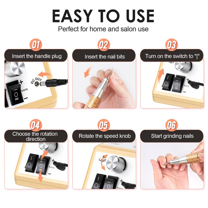 Subay Professional Electric Nail Drill Machine, 30,000RPM Electrical Nail Efile