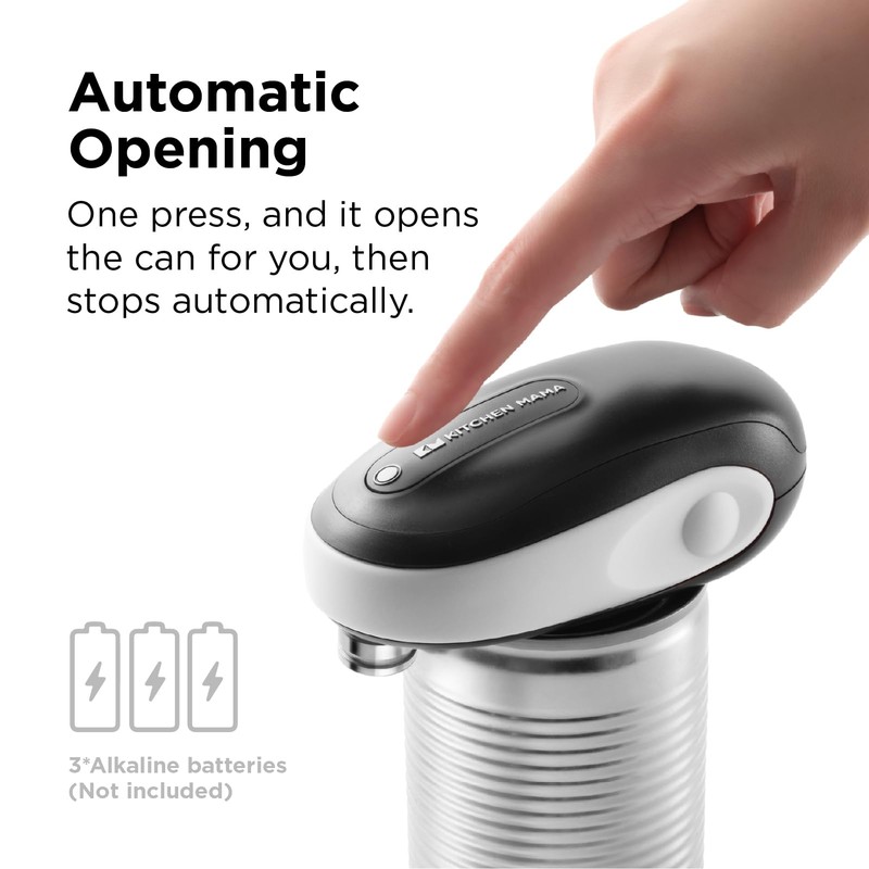 Kitchen Mama One-To-Go Electric Can Opener: One Touch, Auto Stop,