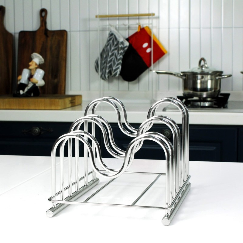 LENITH 304 Stainless Steel Wire Cutting Board Holder, Cutting Board