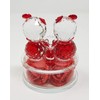 Teddy Bear Couple Glass Crystal Ornament - Red Colour HG19077