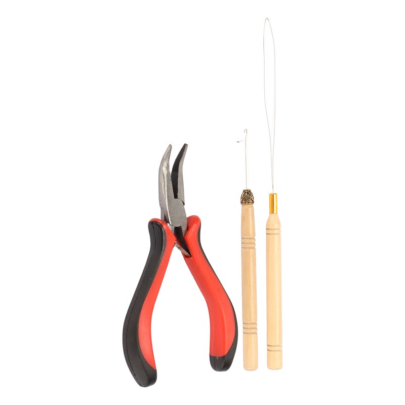 Hair Extension Tool Kit with Silicone Rings Crochet Pulling Hook
