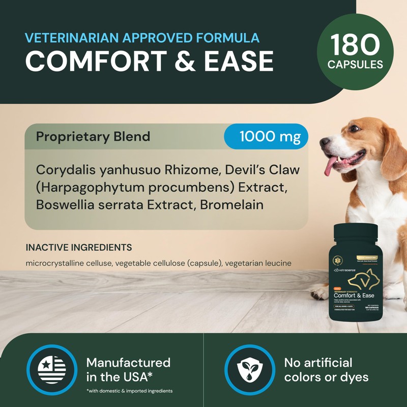 VetriScience Veterinary Strength Comfort & Ease Capsules - Mobility Supplement