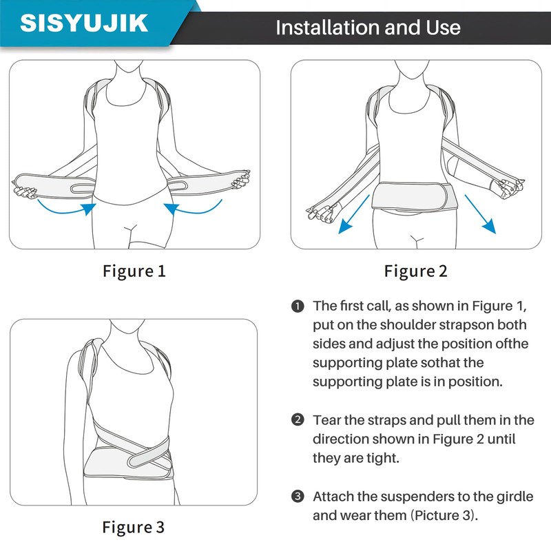 SISYUJIK Posture Corrector Back Support for Hunched Back, Kyphosis and