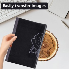 Vlecexs Pack of 200 Transfer Paper, A4 Tracing Paper, Carbon Paper, Graphite Paper for Paper, Wood, Canvas, Ceramic, 21 x 29.7 cm, Blue/Black
