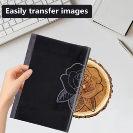 Vlecexs Pack of 200 Transfer Paper, A4 Tracing Paper, Carbon Paper, Graphite Paper for Paper, Wood, Canvas, Ceramic, 21 x 29.7 cm, Blue/Black