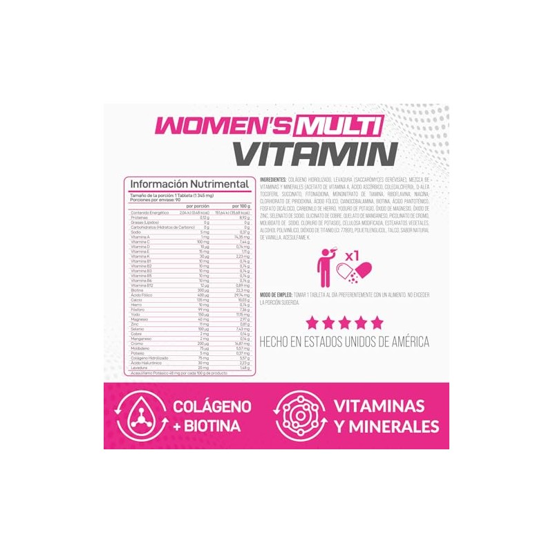 Forzagen Suplemento Alimenticio Women Multivitamin Multivitamínico Mujer Servicios Complejo Belleza
