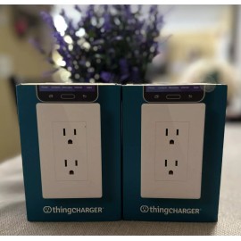 ThingCharger 2 pack thingCHARGER 2X with Micro USB Adapter Tip And 2x USB Ports White New