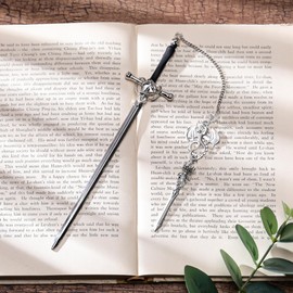 Berirexrion Dragon Sword Bookmarks Gifts - Fantasy Fourth Wing Bookmark Reading Men Cool Unique Metal Silver Page Marker Tassel for Book Lover Novel Fans Boy Kid Bookworm Student Teacher School Office