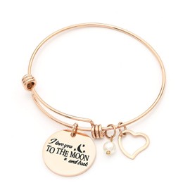 Cupimatch Women's Infinity Heart Bangle Bracelet Made of Stainless Steel Love Hearts Bracelet Gift for Women Girls, Stainless Steel