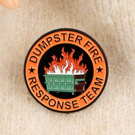 2Pcs/5Pcs Dumpster Fire Enamel Pins Response Team Alloy Badges for Jackets Hilarious Gifts for Coworkers Team Members (5Pcs orange)