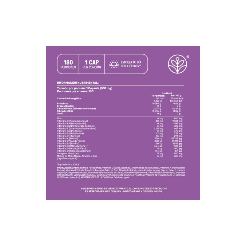 LIFE 360+ Woman Blend Multivitaminico para Mujer | 180 cápsulas