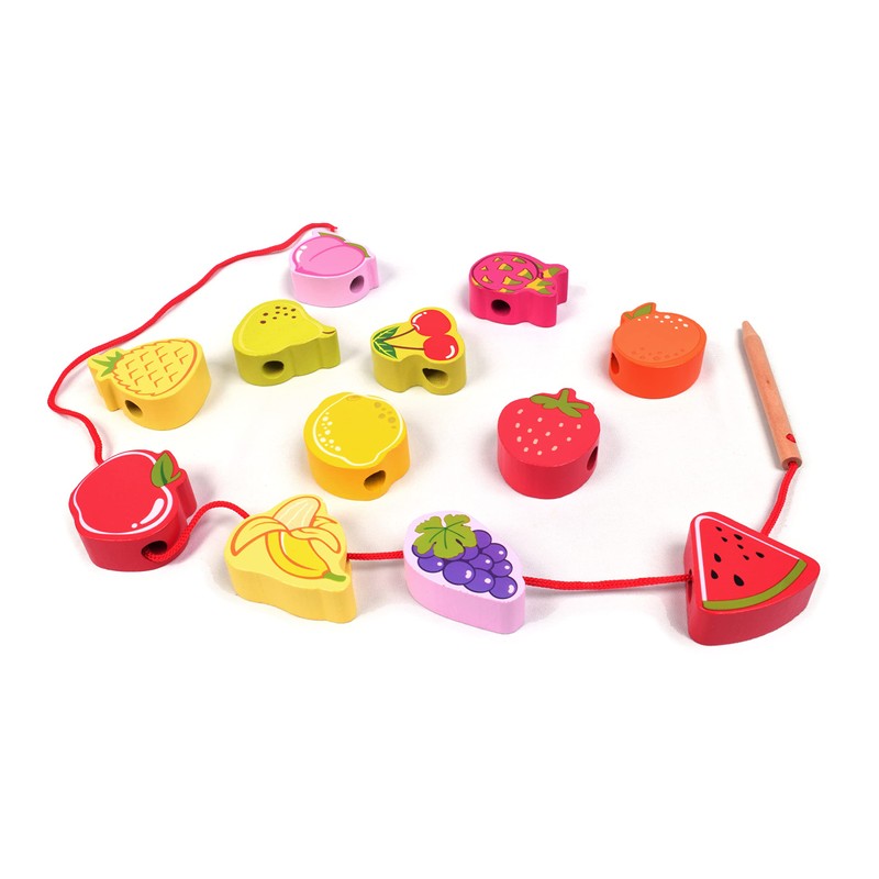 Classic World - Classic World World wooden threading beads, fruit,