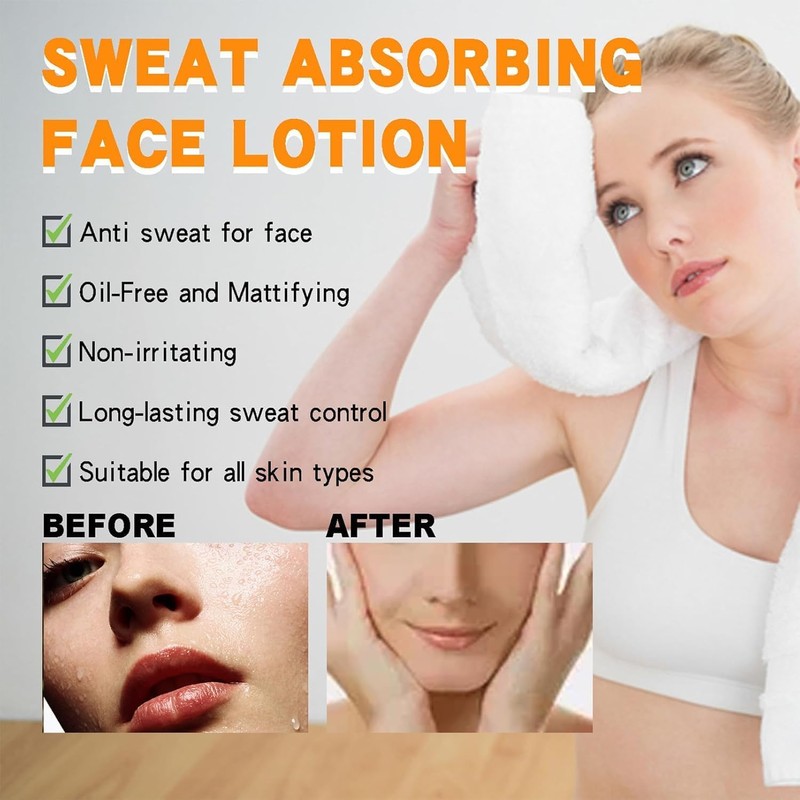 LINEDSON Face Antiperspirant Sweat Absorbing Lotion Face No Sweat Lotion