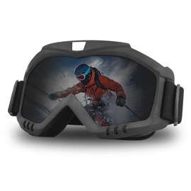 SooGree OTG Ski Goggles - Over Glasses Ski/Snowboard Goggles (Black Lenses)