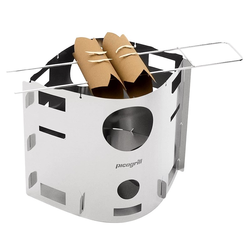 Picogrill 239 Wood Stove and Grill with Skewer, for 1-2