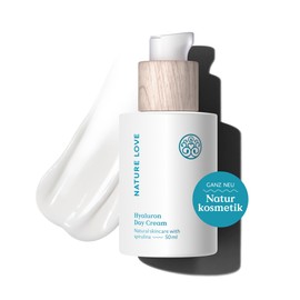 NATURE LOVE® Hyaluronic Day Cream - 50 ml Moisturising Cream - 100% Natural Cosmetics - Day Cream with Hyaluronic Acid, Spirulina, Glycerine and Lipids - Moisturising - Vegan, Natural Ingredients