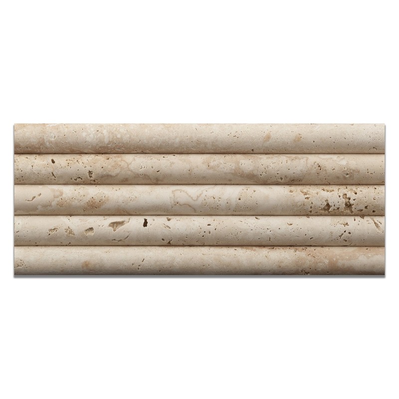Ivory Travertine Honed 1 X 12 Dome Liner Trim Molding