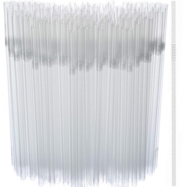 500 Count Flexible Disposable Plastic Drinking Straws - 8.3 X 0.23 Inch, Perfect for Parties, Picnics & Everyday Use,Transparent