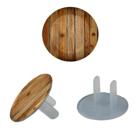 12 Pack Brown Wooden (2) Outlet Covers Baby Proofing - Plug Covers for Electrical Outlets, Child Proof Socket Covers, Baby Safety Products for Home, Office