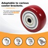 Juvielich 4Pcs 2.5 Inch Push Cart Wheels, Red PU Caster