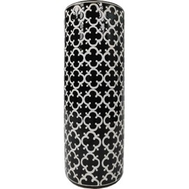 LANDCHY Porcelain Ceramic Umbrella Stand Holder Modern Style Floor Vase for Storage Canes Walking Sticks Golf Umbrella Mono-pods Tripod Bat Golf Club Gift Entryway Indoor 24" High Black&White