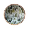Creative Co-Op Enameled Mango Wood Bowl with Trees Pattern, Multi