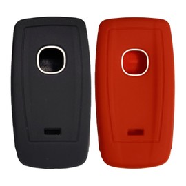 Key Fob Cover for MDX TLX: 2 Pcs 5 Buttons Silicone Remote Case Protector Fit for Acura RDX RLX ILX TLX MDX Sport Hybrid 2014 2015 2016 2017 2018 2019 2020 2021 2022 2023 KR580399900 (Black+Red)