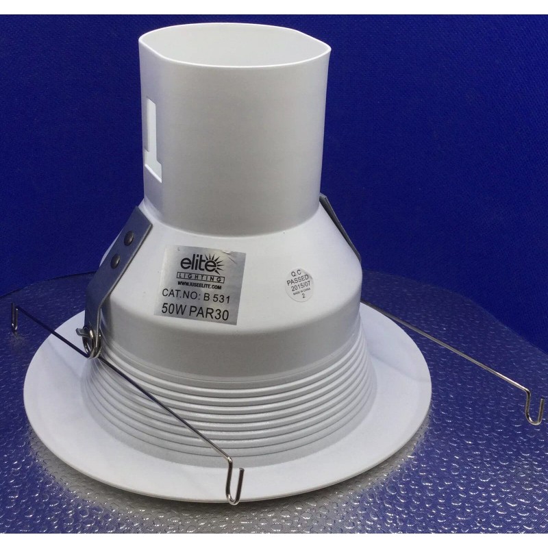 Elite Lighting B531W-WH 5” Recessed Lighting Shallow Baffle Trim White